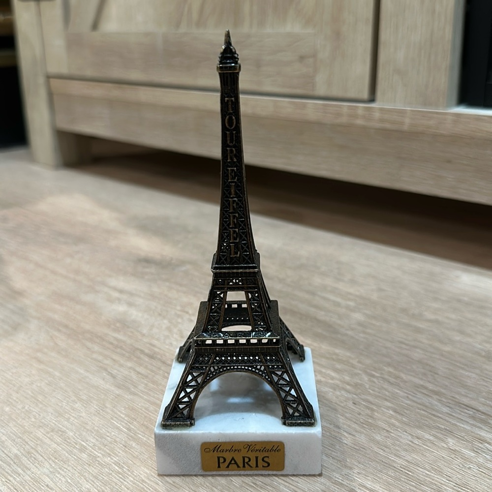 Eiffel Tower Souvenir trinket on marble base
